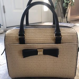 Kate Spade Wicker Black Bow Purse